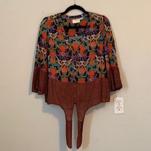 Anthropologie blouse with tie front